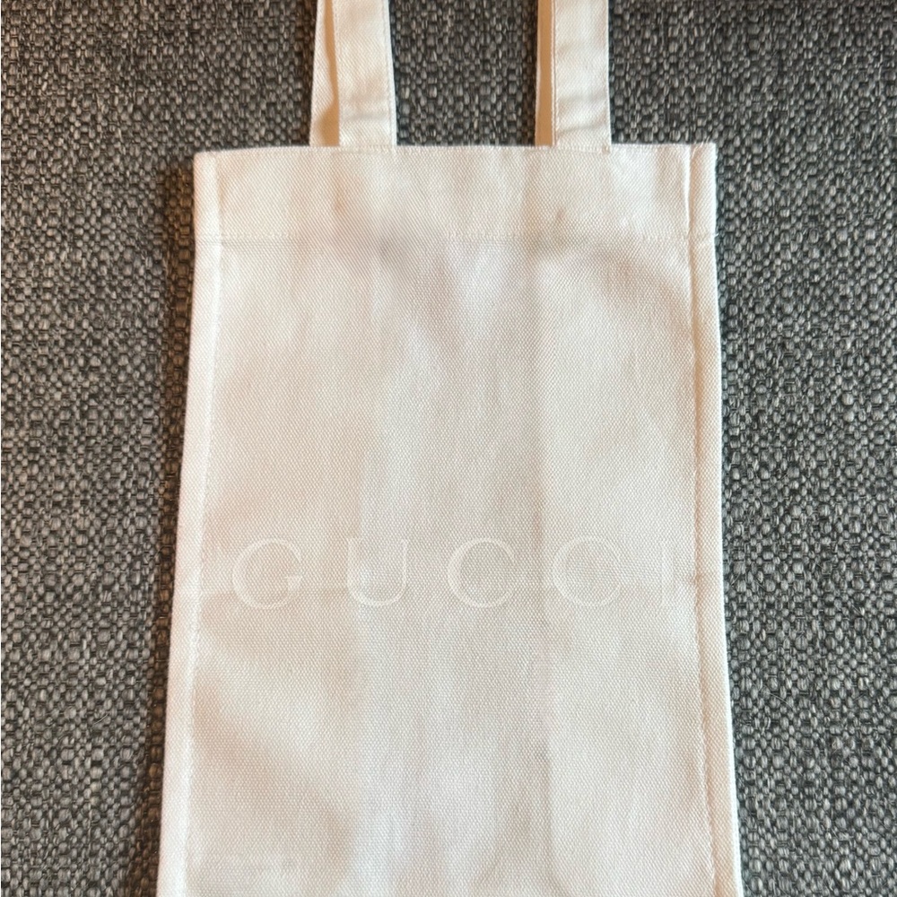Gucci white sandal Canvas Tote with Subtle Logo